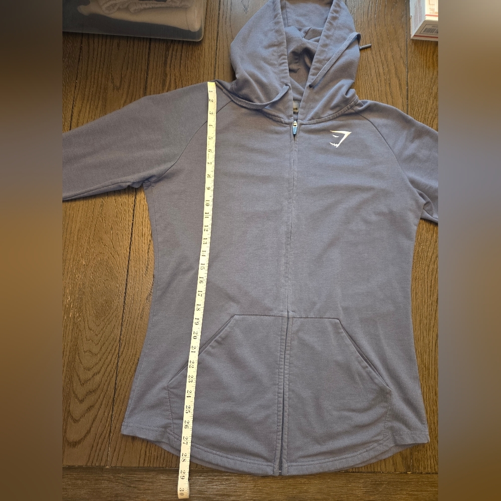 G207. Gymshark Zip-Up Hoodie in Blue/Gray - Size L - Picture 9 of 9